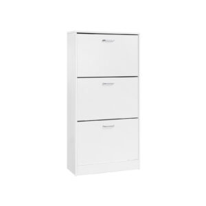 VASAGLE Shoe Cabinet 3 Doors White