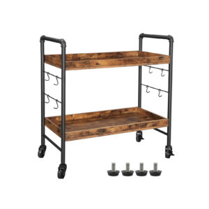 VASAGLE Serving Cart 2 Shelves Vintage Brown