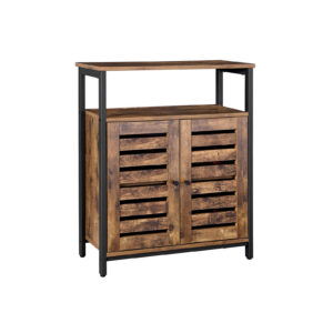 VASAGLE Sideboard with Slatted Doors Industrial Style