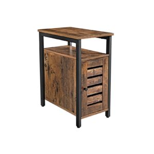 VASAGLE Side Table with Cabinet Industrial Look