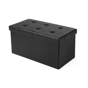 SONGMICS istuinkirstu 76 cm keinonahka musta