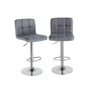 SONGMICS Bar Stool Set of 2, Gray Melange