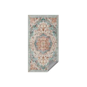 SONGMICS HOME Vintage-matto 80 x 150 cm, pehmeä, akvamariinisininen