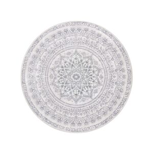 SONGMICS HOME Pyöreä matto 120 cm, boho-tyyli, harmaansininen