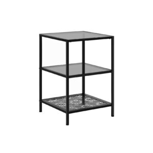 VASAGLE side table with 2 glass shelves