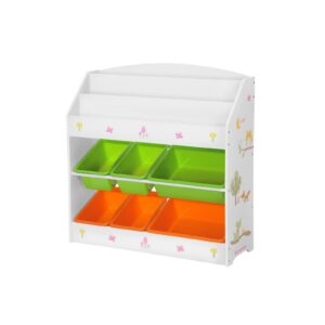 SONGMICS Cute Children's Shelf Orange-Green