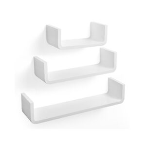SONGMICS U-formade hyllplan, 3-pack, vita