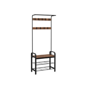 VASAGLE vaateripustin pähkinänruskea-musta