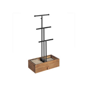 SONGMICS 2-i-1 smykkestativ M?rkebrun-sort