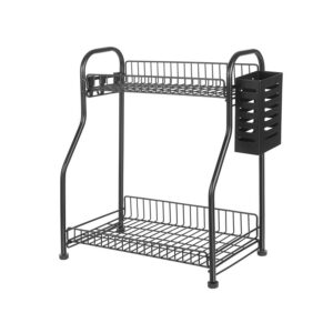 SONGMICS 2-tier spice rack, black