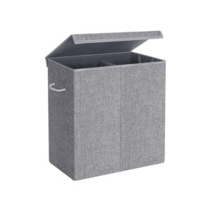 SONGMICS Imitation Linen Laundry Basket 142 L Gray