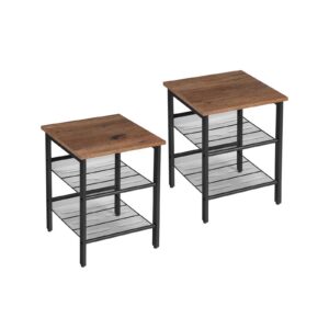 SONGMICS Bedside Tables Hazelnut Brown-Black