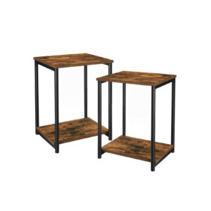 VASAGLE Side Tables Vintage Brown-Black
