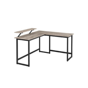 VASAGLE L-shaped computer desk, greige-black