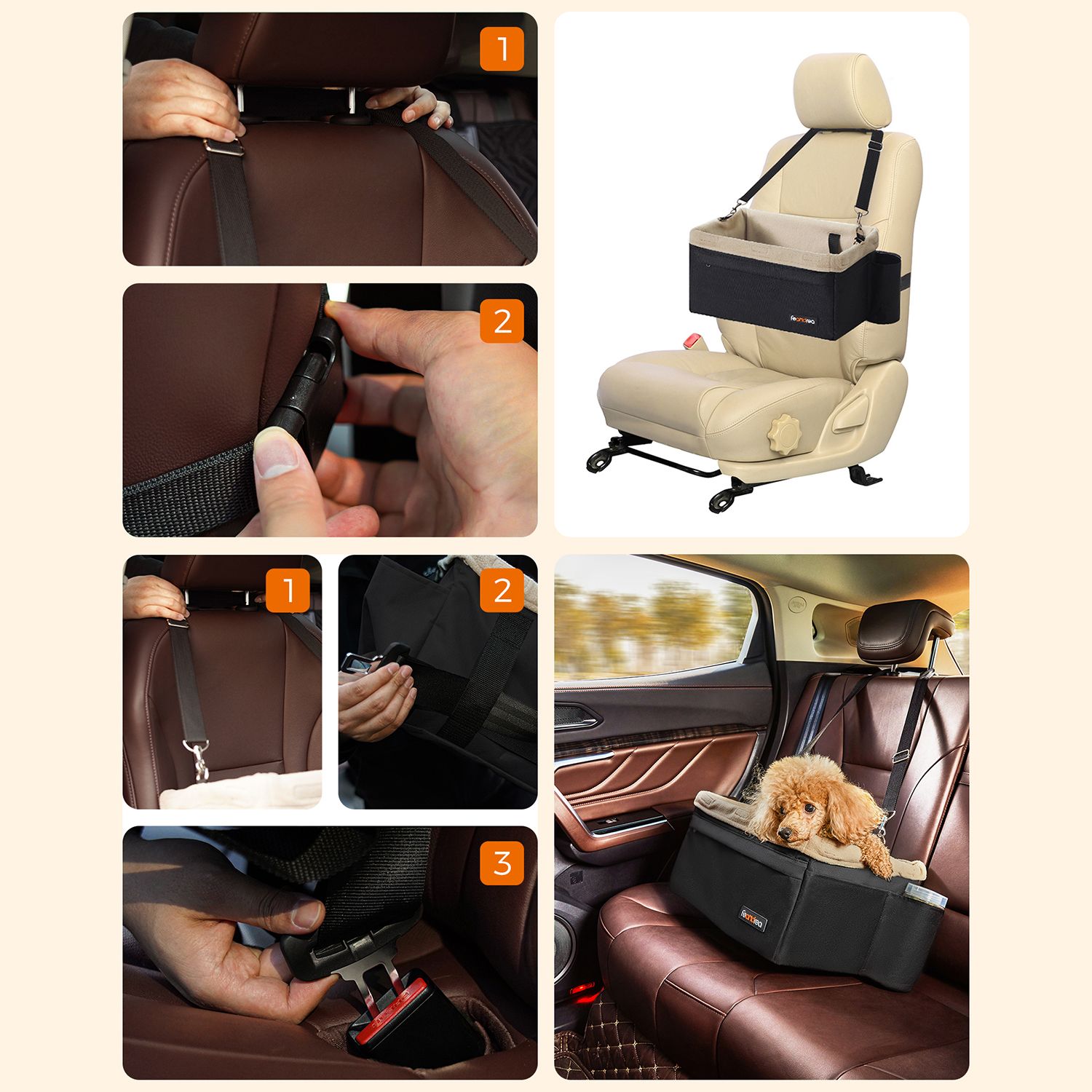 Feandrea koiran turvaistuin pienille koirille - Image 7