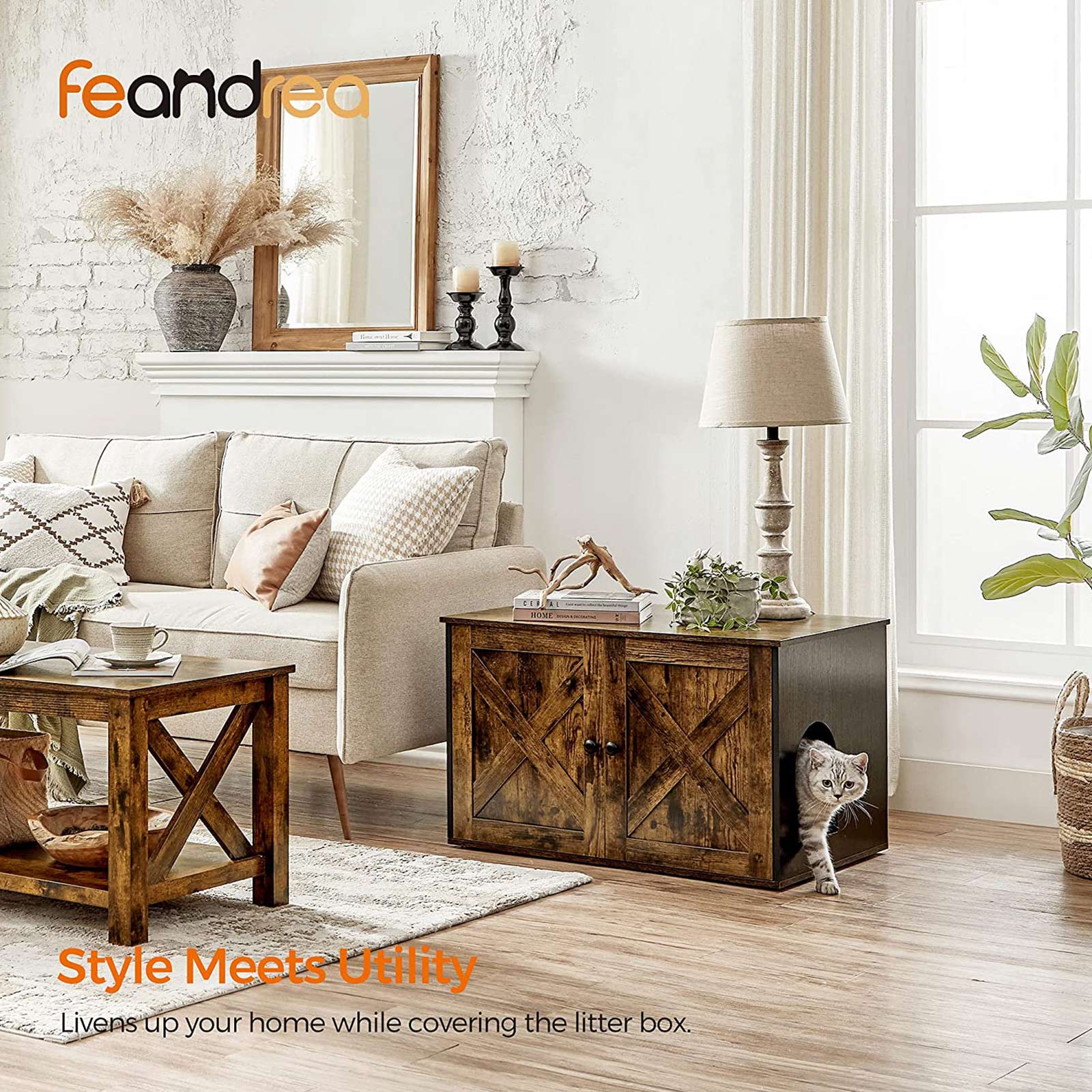 Feandrea kissanhiekkalaatikko ovilla - Image 2