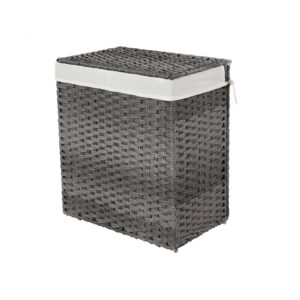 SONGMICS Laundry Basket Poly Rattan 110 L Gray