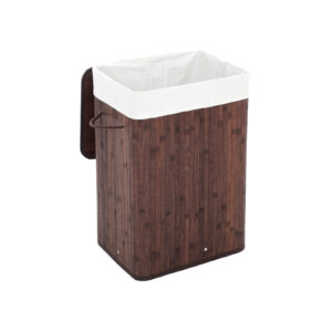SONGMICS Bamboo Laundry Bin 72 L Brown