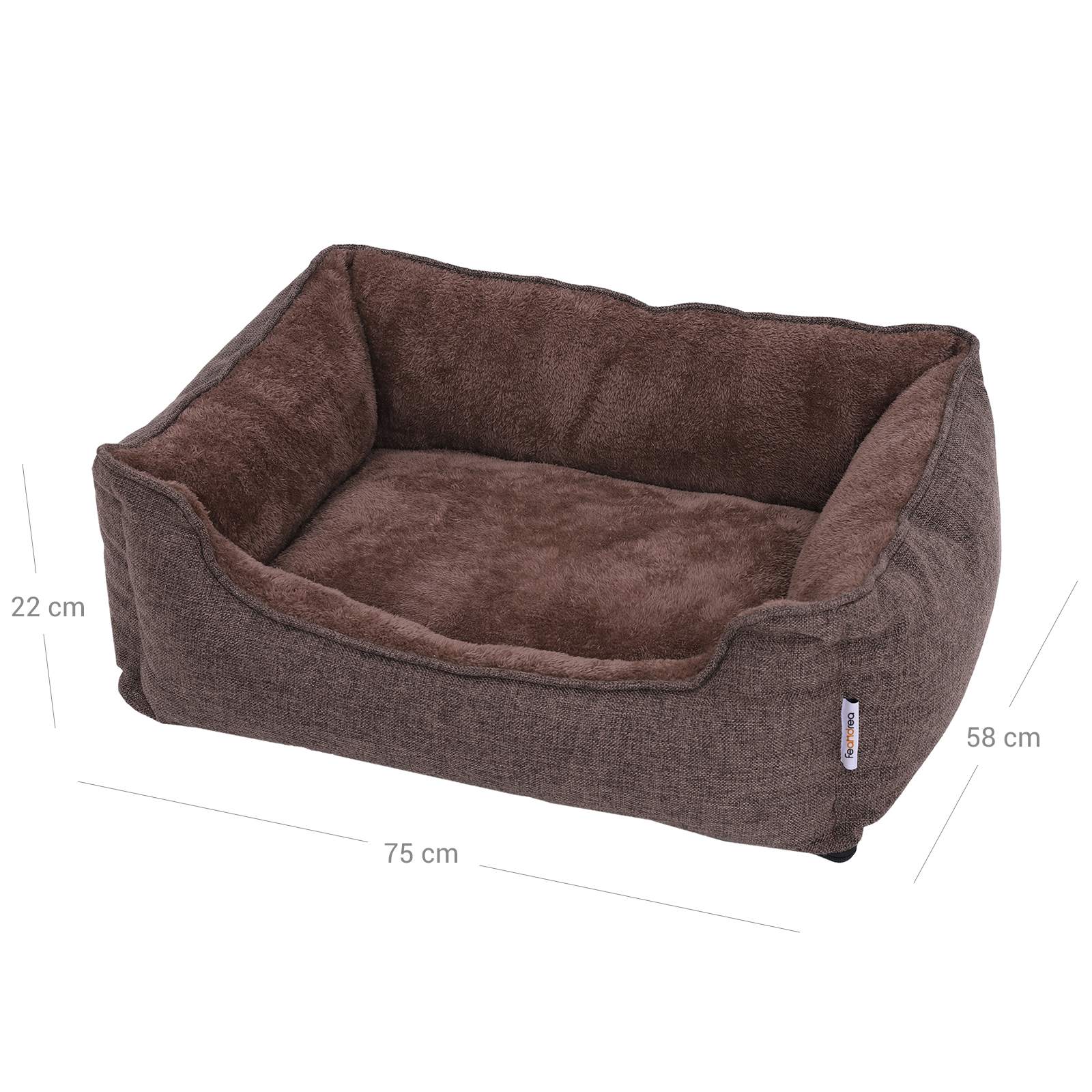 Feandrea Vaskbart hundeseng 75 cm Brun - Billede 5