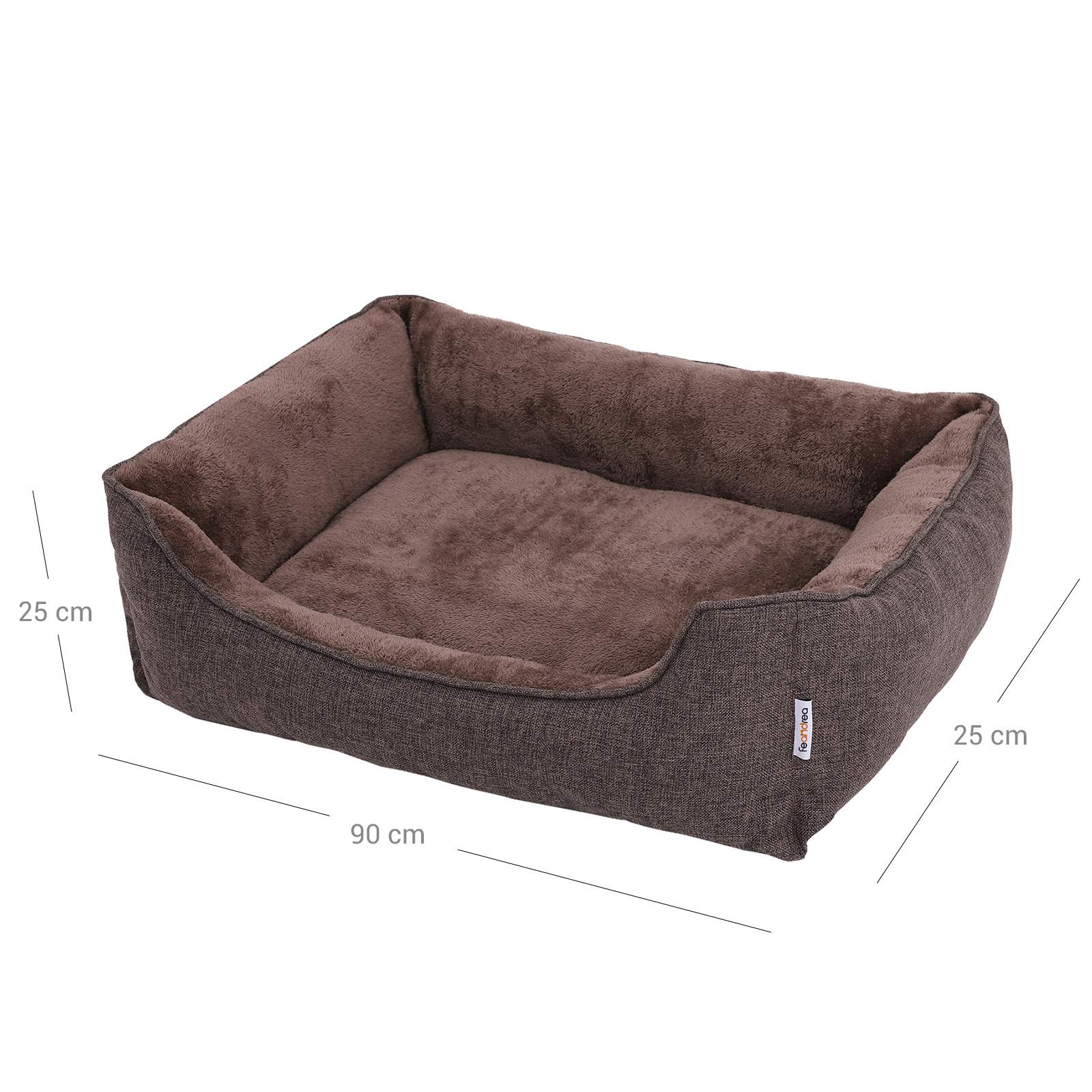 Feandrea Vaskbart hundeseng 90 cm Brun - Billede 6