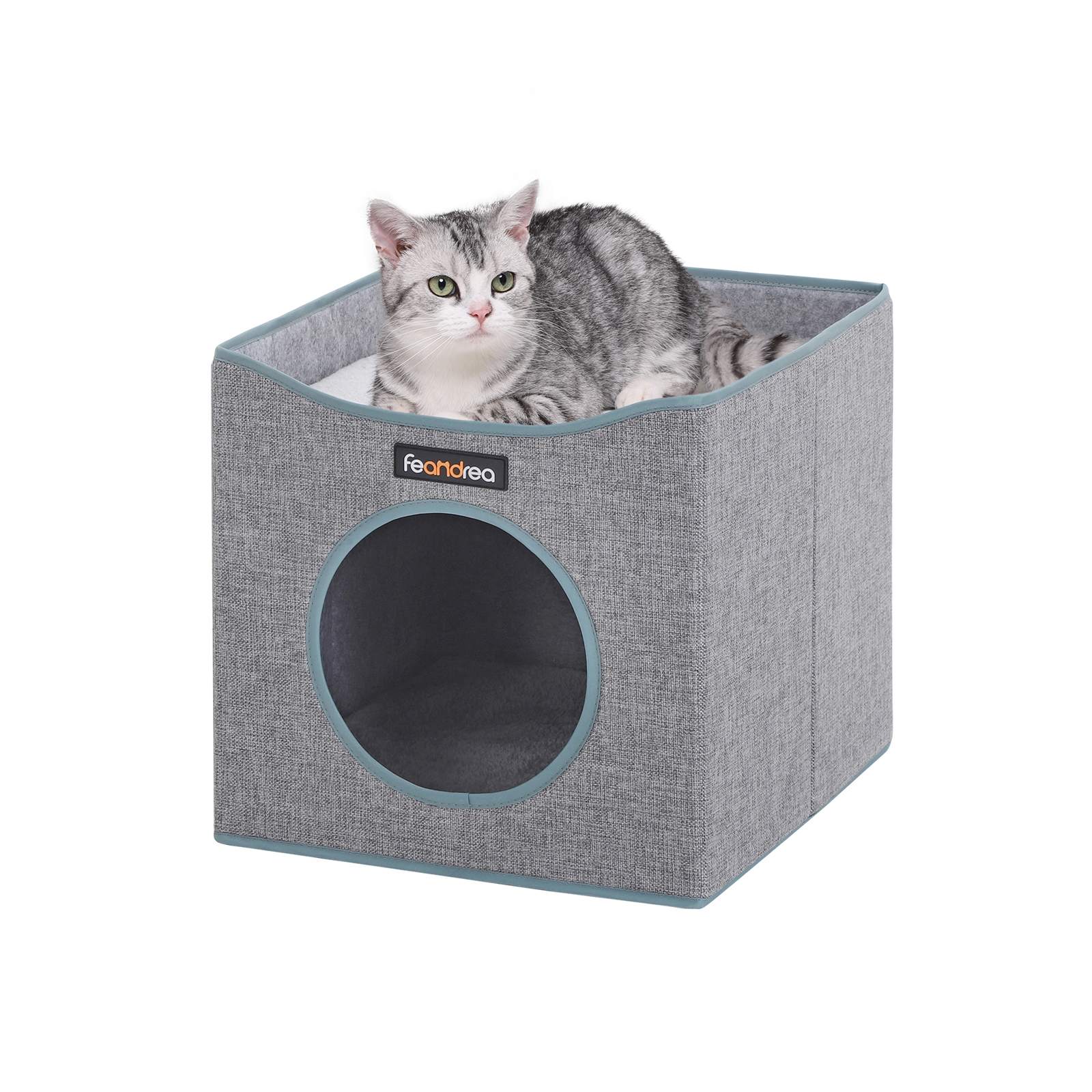Feandrea Cube-shaped Cat Cave Gray - Image 2