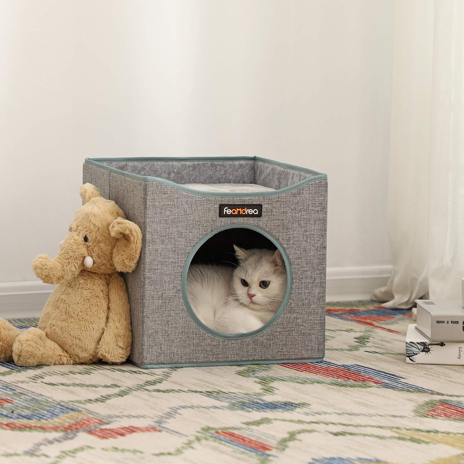 Feandrea Cube-shaped Cat Cave Gray - Image 3