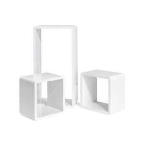 SONGMICS Cube-shaped wall shelves, set of 3, white